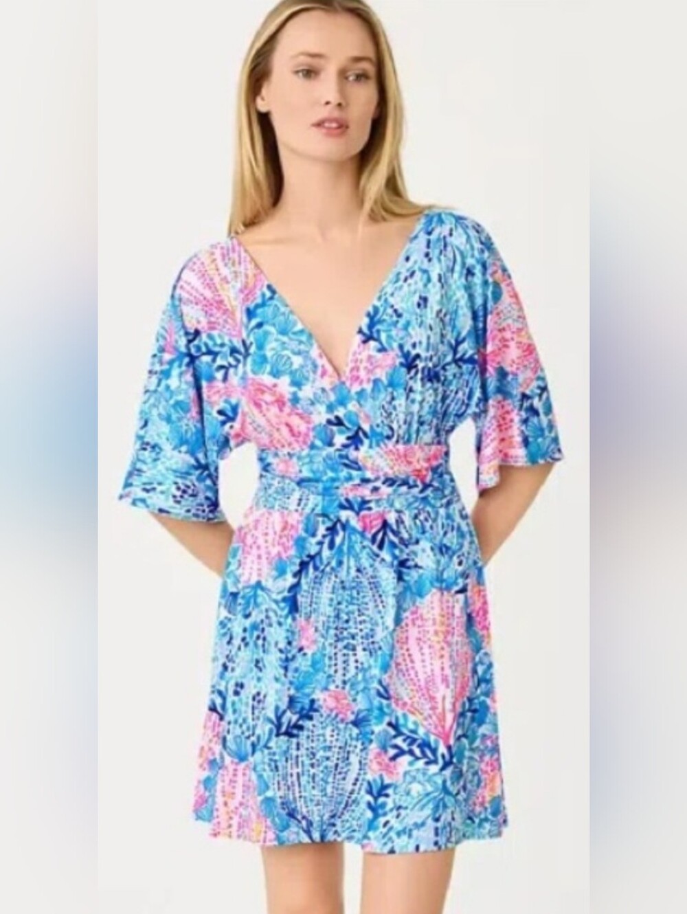 Lilly Pulitzer Sway With Me V-Neck Wrap Dress Shorts Skorts Parigi Romper XXL